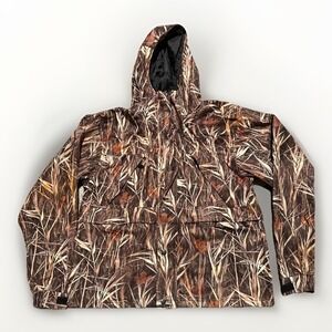 WFS Element Gear Waterproof Hunting Jacket Men's M Camo Wetlands Pattern Hooded